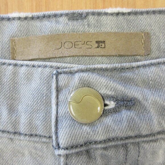 JOE'S JEANS Gabrielle Cut Off Jean Shorts Sz 27 Light Grey Gray Distressed Denim - Picture 4 of 14